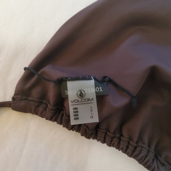 Volcom Bikini Swimsuit Triangle Top L Brown New - Picture 5 of 5
